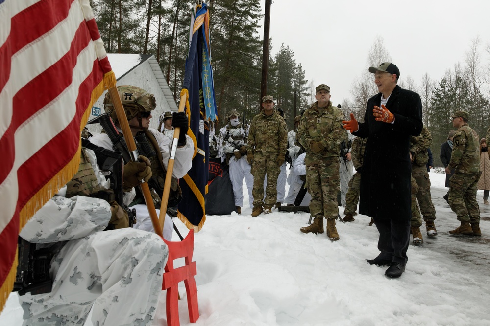 President of Estonia joins U.S. Ambassador to Estonia on camp tour showcasing Rakkasans capabilities