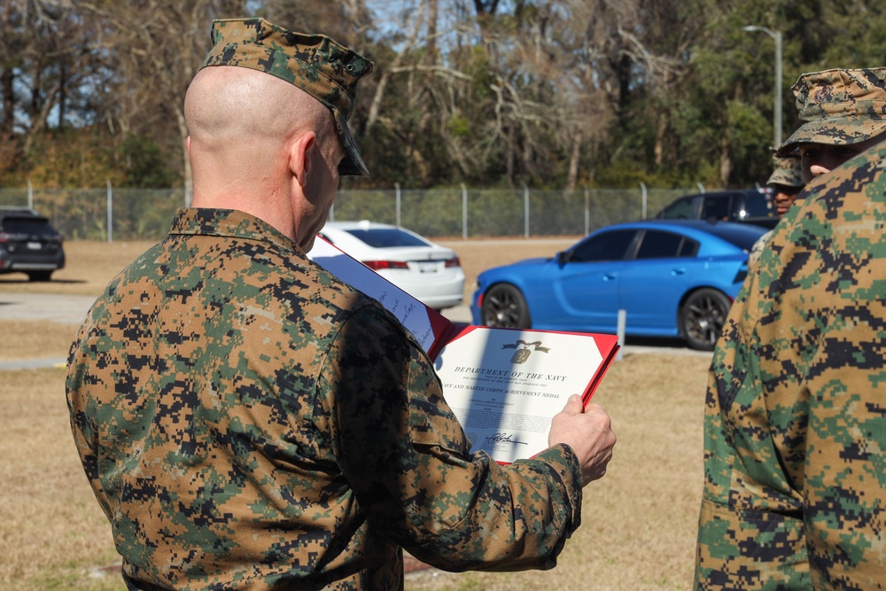 PMO Marines receive NAMs at MCAS Beaufort