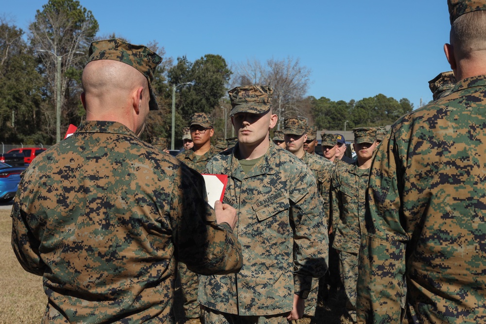 PMO Marines receive NAMs at MCAS Beaufort