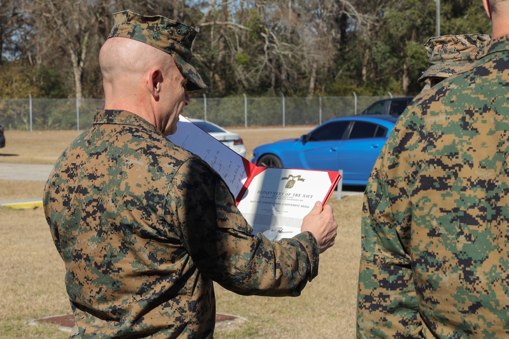 PMO Marines receive NAMs at MCAS Beaufort