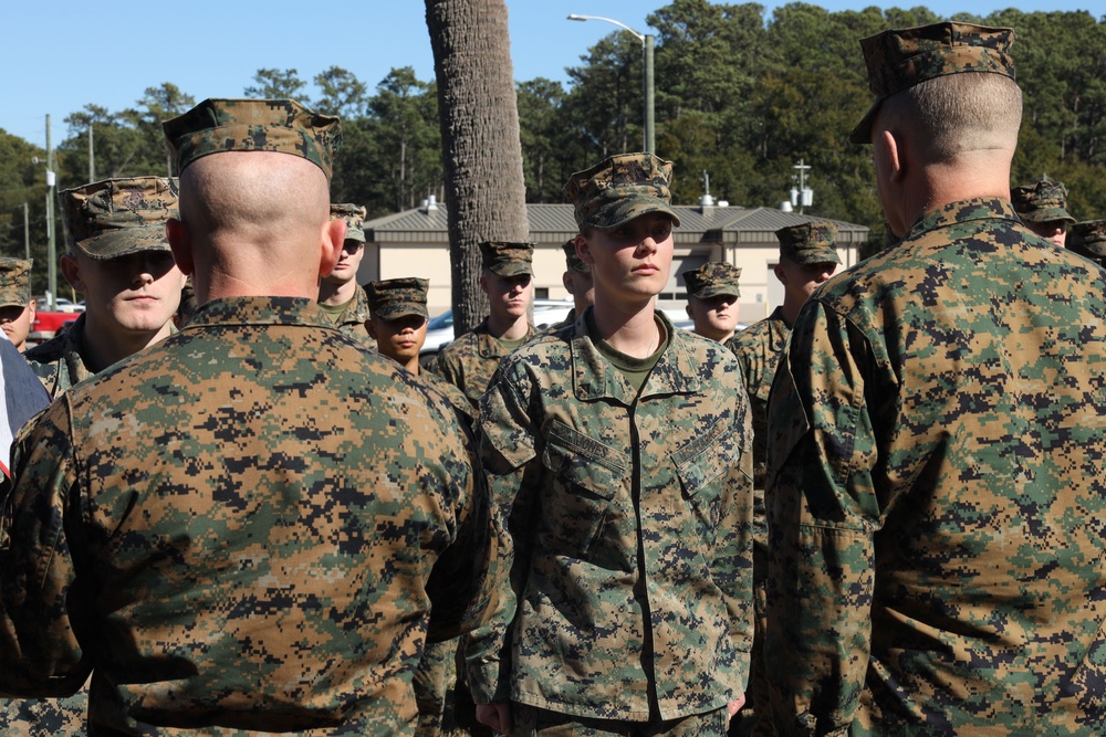 PMO Marines receive NAMs at MCAS Beaufort