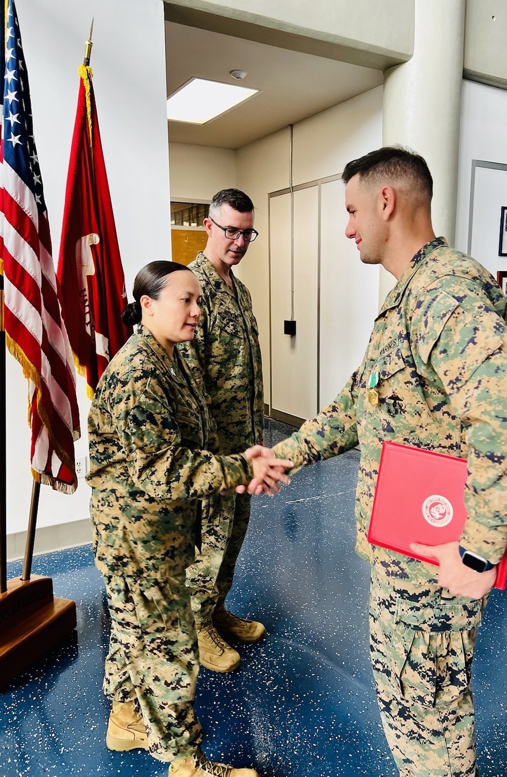 Marine receives award for saving lives