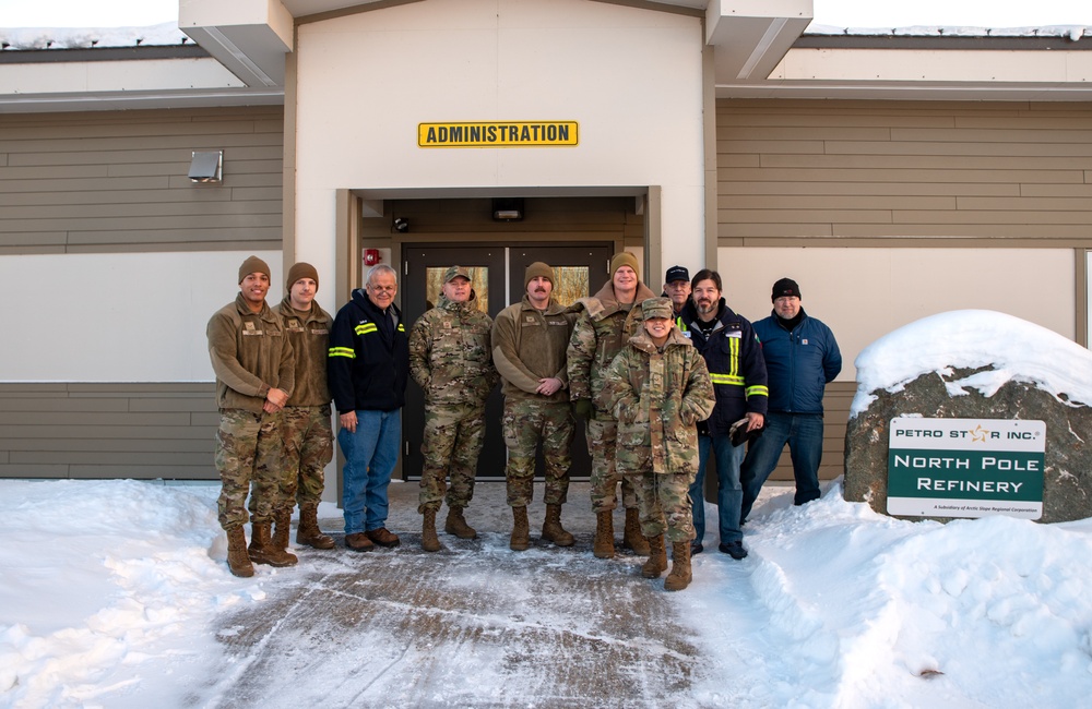 Eielson leadership and POL Airmen tour local refinery