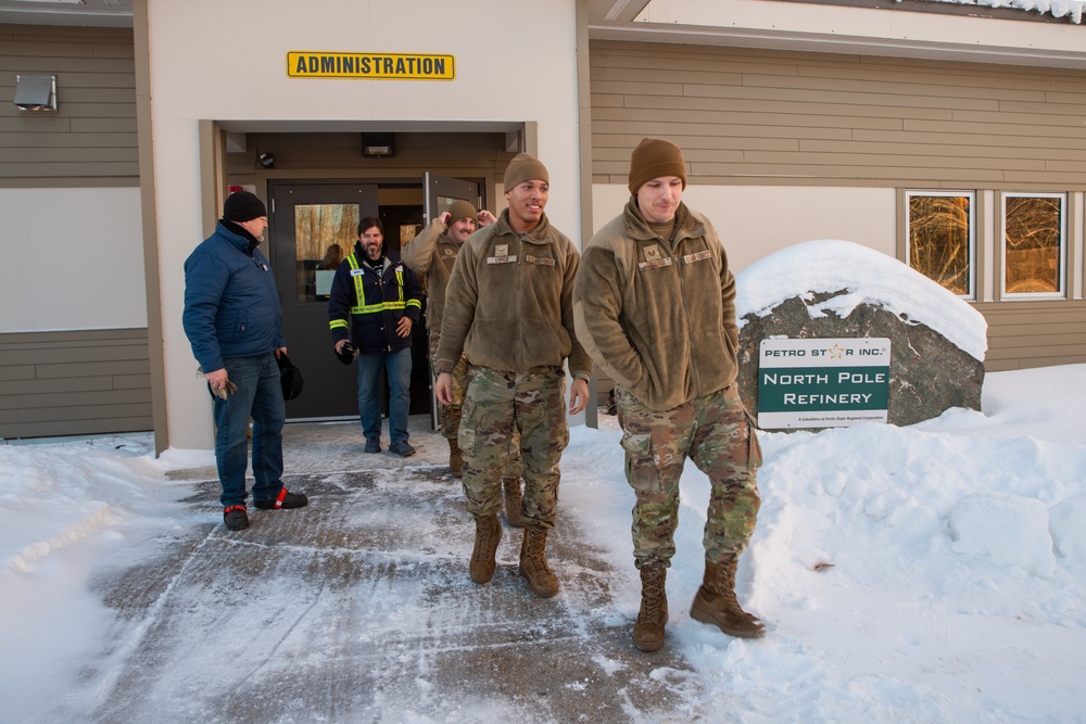 Eielson leadership and POL Airmen tour local refinery