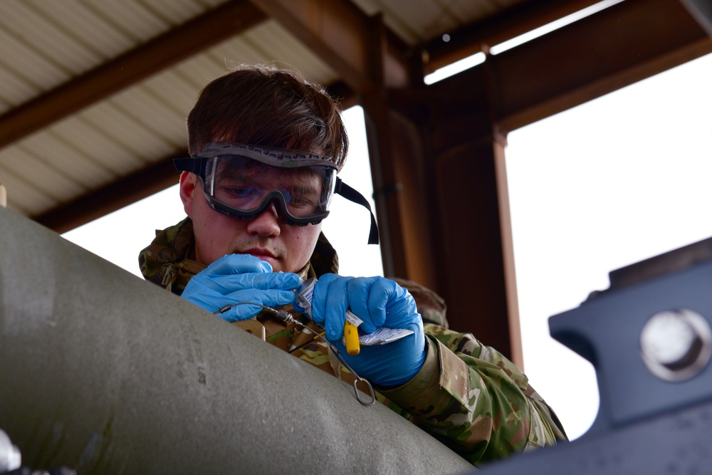 31st Munitions Squadron build live MK82 bombs during Red Flag 24-1