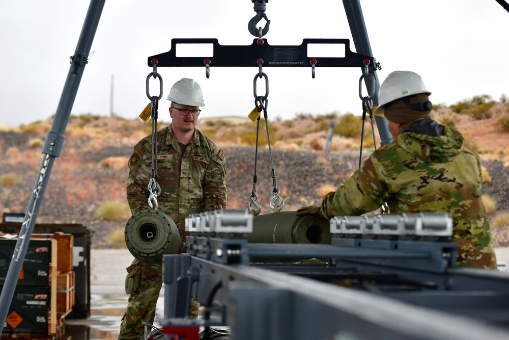 31st Munitions Squadron build live MK82 bombs during Red Flag 24-1