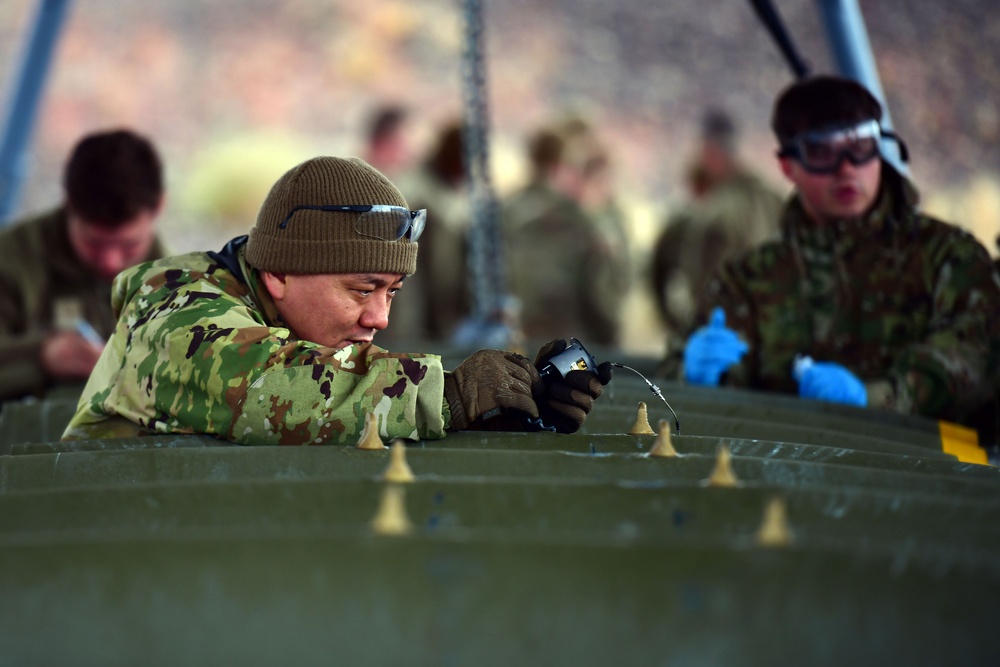 31st Munitions Squadron build live MK82 bombs during Red Flag 24-1