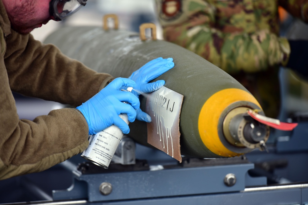 31st Munitions Squadron build live MK82 bombs during Red Flag 24-1