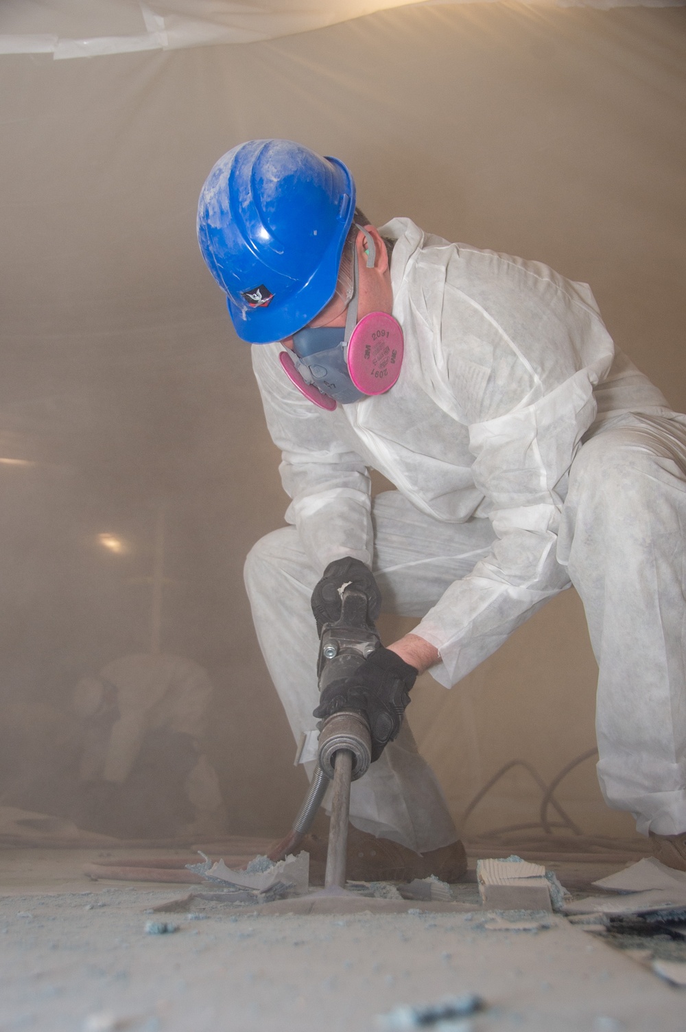 USS Ronald Reagan (CVN 76) Sailors conduct deck demolition