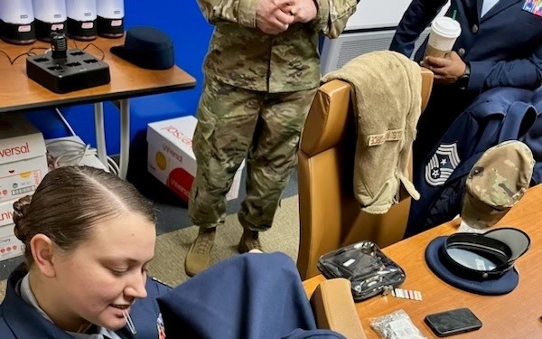 BMT instructors perform uniform triage for 914th commander