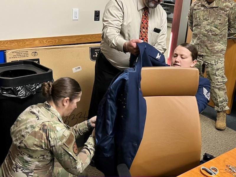 BMT instructors perform uniform triage for 914th commander