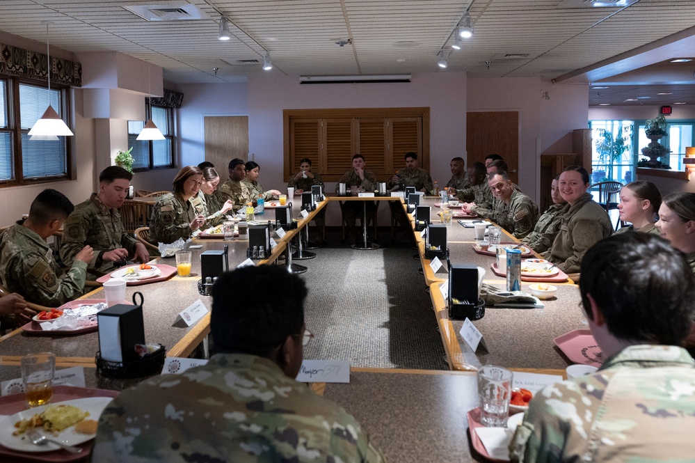 CMSAF JoAnne S. Bass engages with Team Kirtland