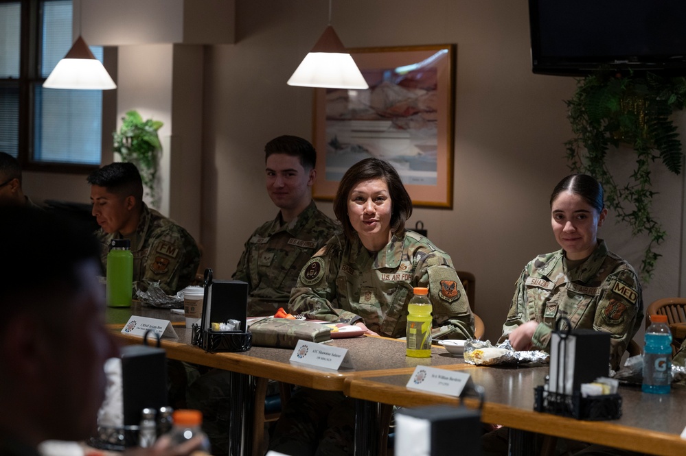 CMSAF JoAnne S. Bass engages with Team Kirtland