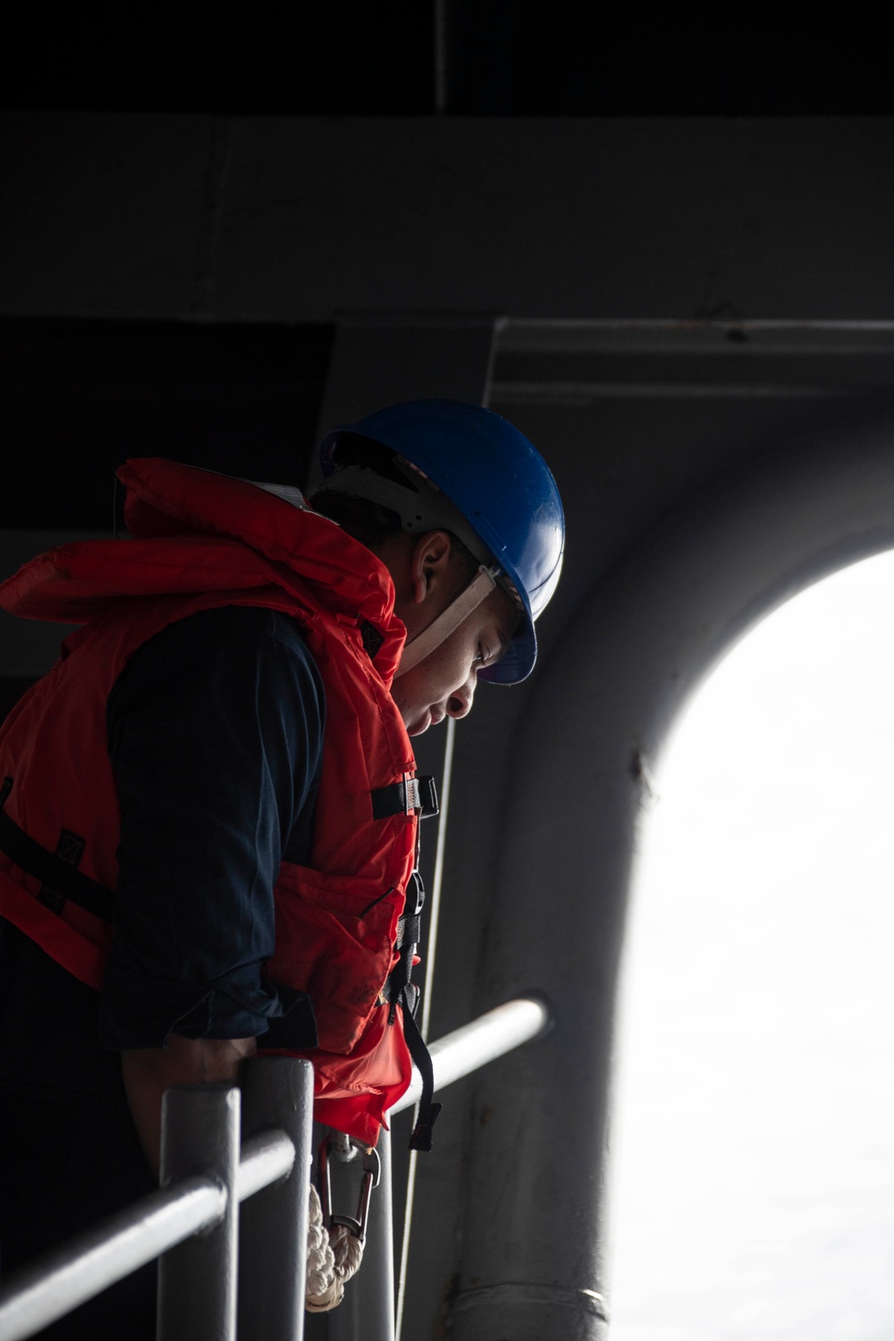 Abraham Lincoln performs a man overboard drill