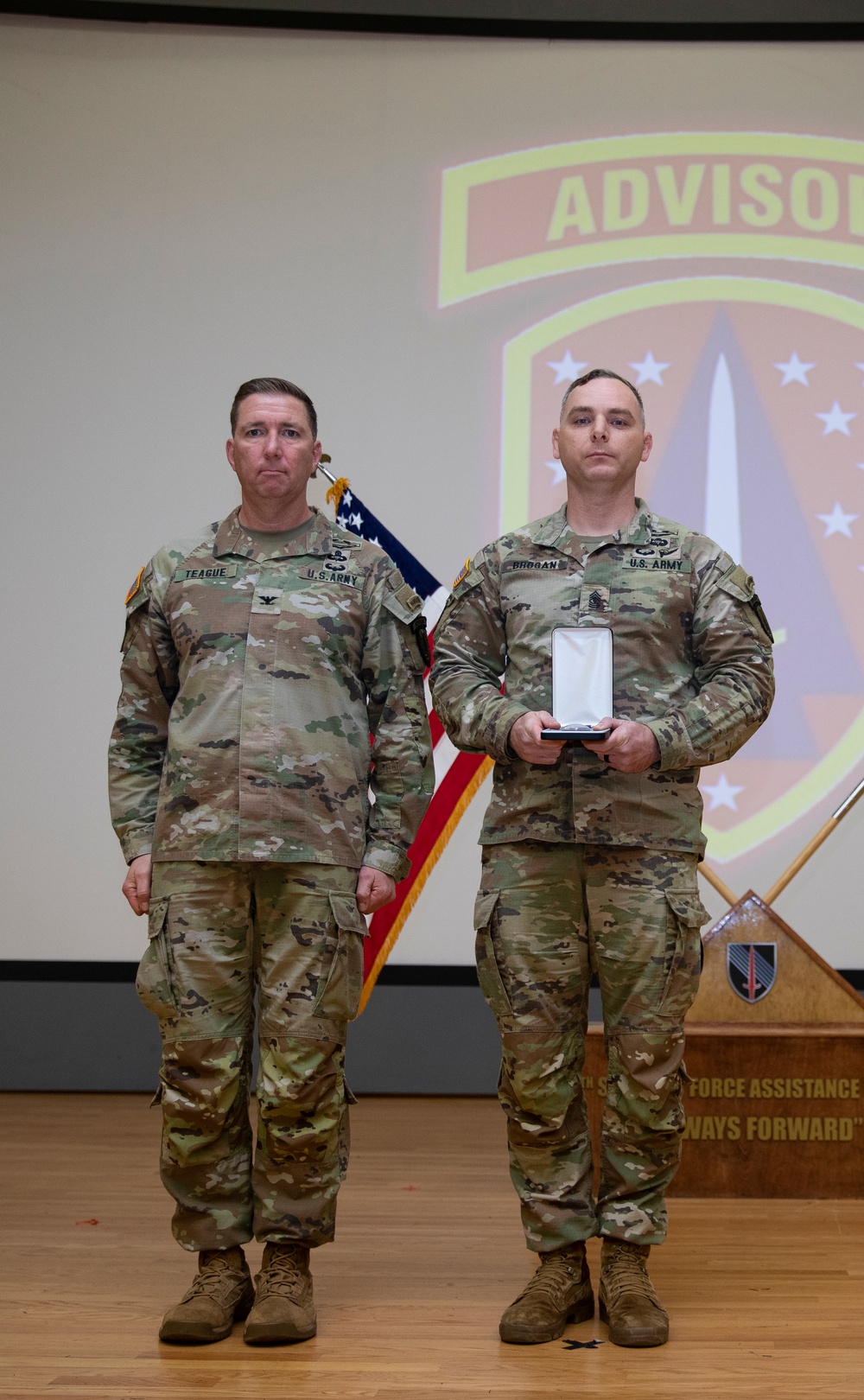 5th SFAB Commander awards Purple Heart, Army Commendation Medals during quarterly award ceremony