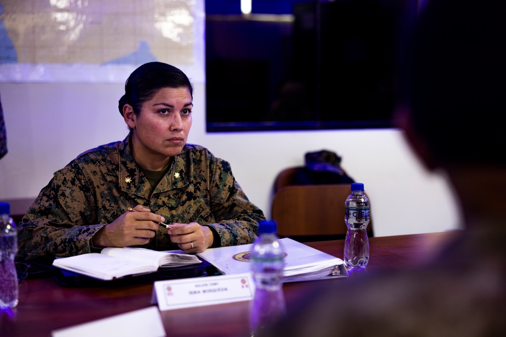 U.S. Marine Corps Forces, South, and Infantería de Marina del Perú participate in staff planner working group