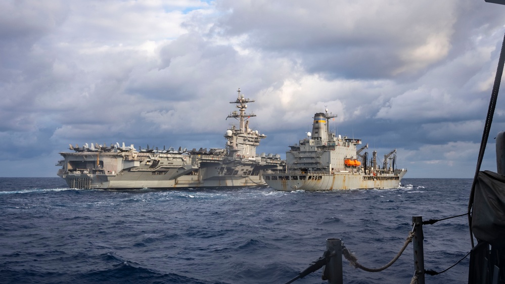 USS Carl Vinson Conducts a Fueling-at-sea with USNS John Ericsson