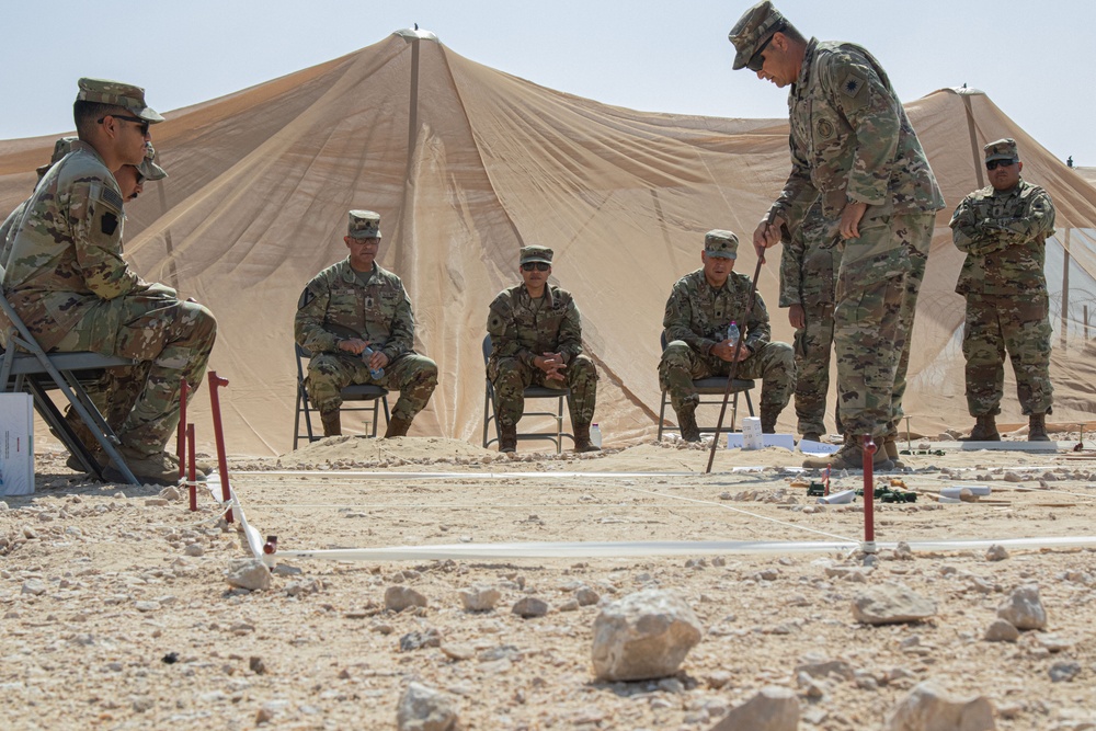 Senior Leadership are briefed by U.S. Army Soldiers during Ferocious Falcon 5