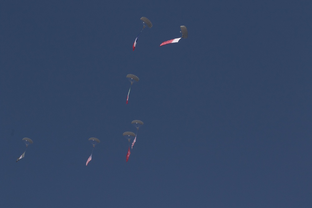 Qatari Armed Forces, U.S. Armed Forces, and other nations participate in a Friendship airborne jump