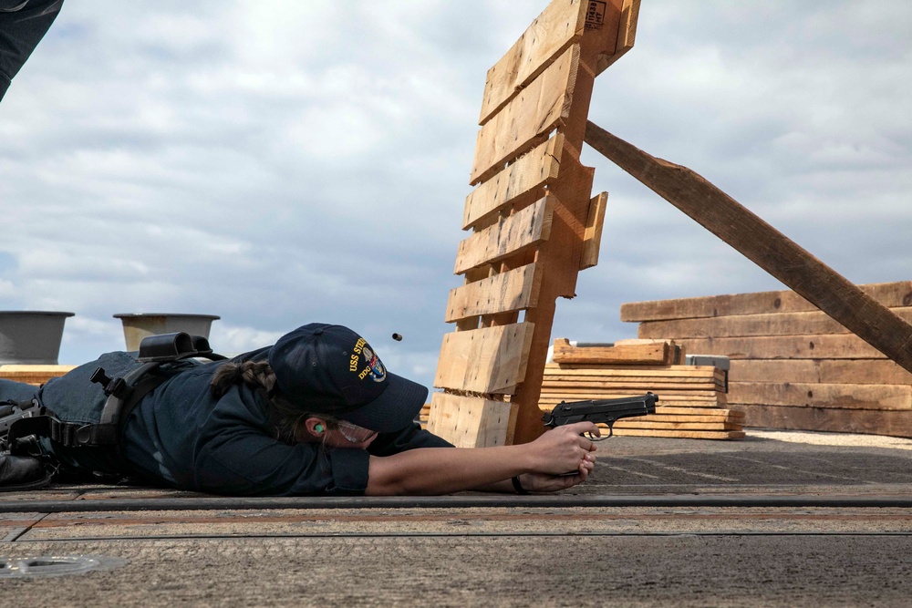 Sterett Sailors Conduct Navy Handgun Practical Weapons Course