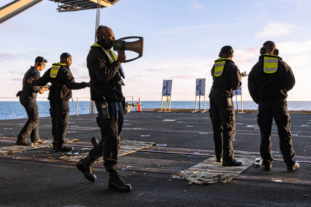 Abraham Lincoln conducts small-arms live fire exercise