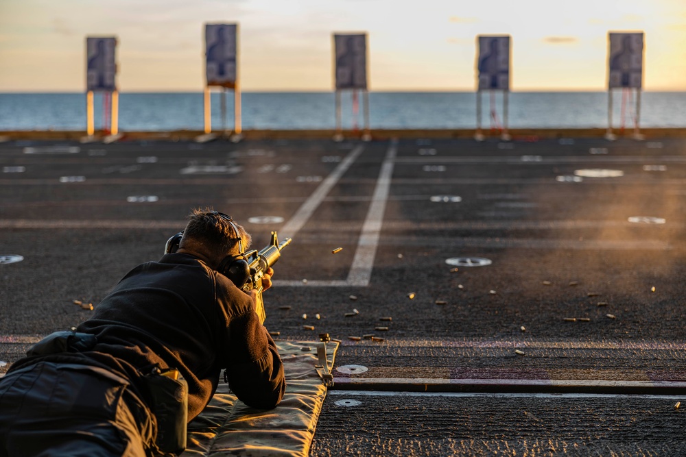 Abraham Lincoln conducts small-arms live fire exercise