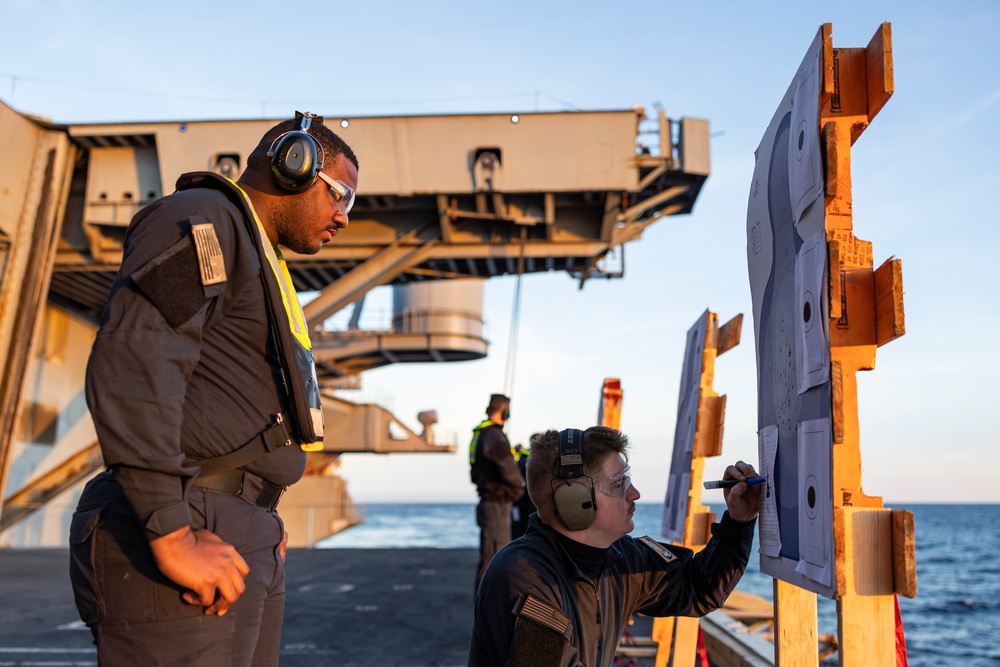 Abraham Lincoln conducts small-arms live fire exercise