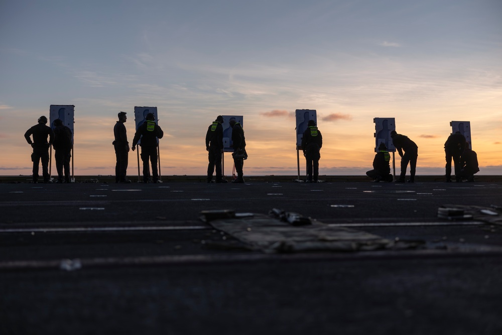 Abraham Lincoln conducts small-arms live fire exercise