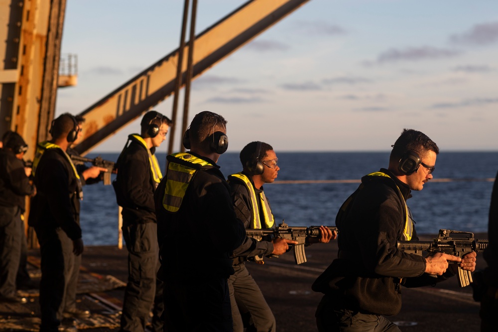 Abraham Lincoln conducts small-arms live fire exercise