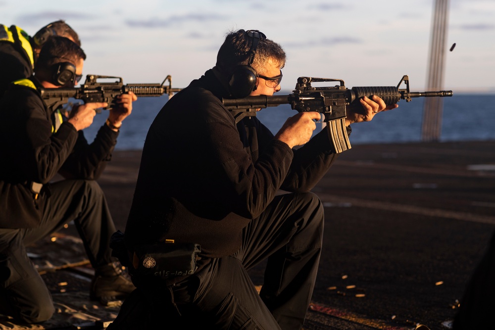 Abraham Lincoln conducts small-arms live fire exercise