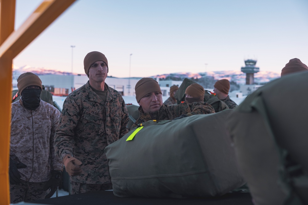 U.S. Marines with 2nd Marine Aircraft Wing (MAW) arrive in Norway for Exercise Nordic Response 24