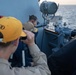 USS Mason Sails Alongside HMS Diamond During a Passenger Transfer in the Red Sea