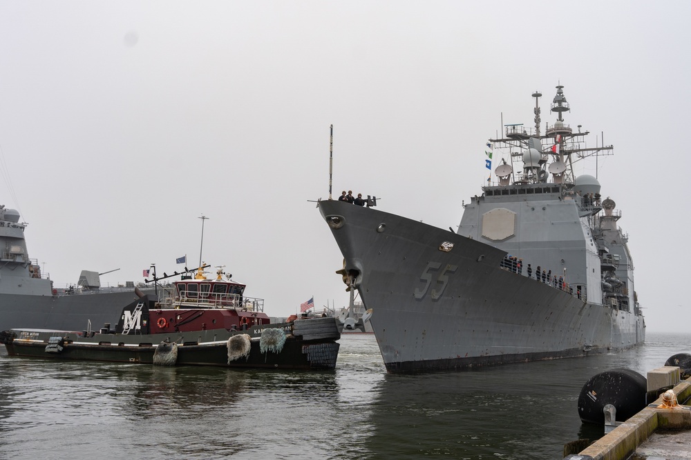 USS Leyte Gulf (CG 55) Departs for 4th Fleet Deployment