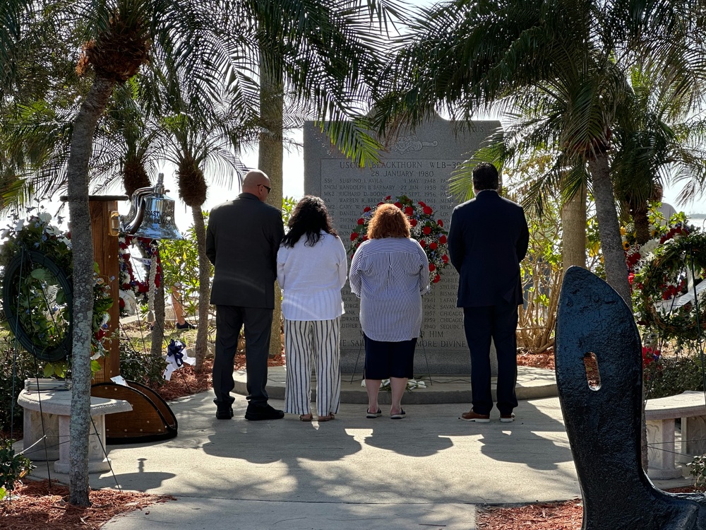 Coast Guard holds memorial to honor fallen crew members of Coast Guard Cutter Blackthorn