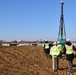 Army engineers construct a hangar on Camp Humphreys, South Korea