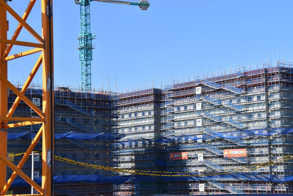 Army engineers construct barracks on Camp Humphreys, South Korea