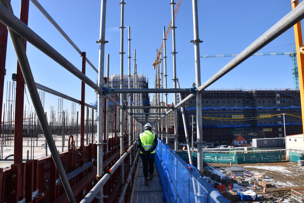 Army engineers construct barracks on Camp Humphreys, South Korea