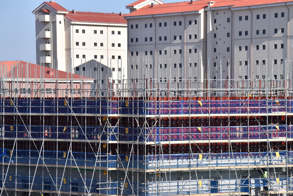 Army engineers construct barracks on Camp Humphreys, South Korea