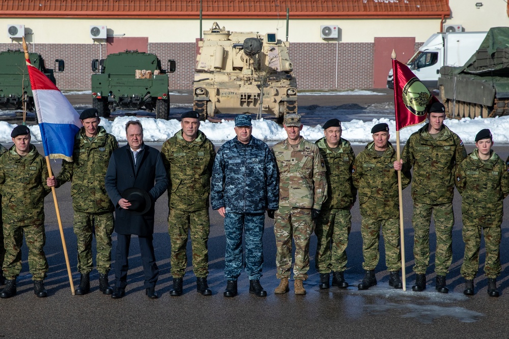 NATO’s Poland Battle Group welcomes incoming Croatian contingent during transfer of authority