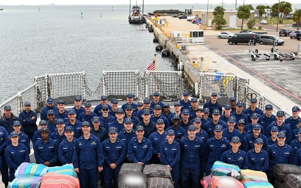Coast Guard Cutter Resolute returns home, offloads approximately $55M worth of drugs in Tampa Bay