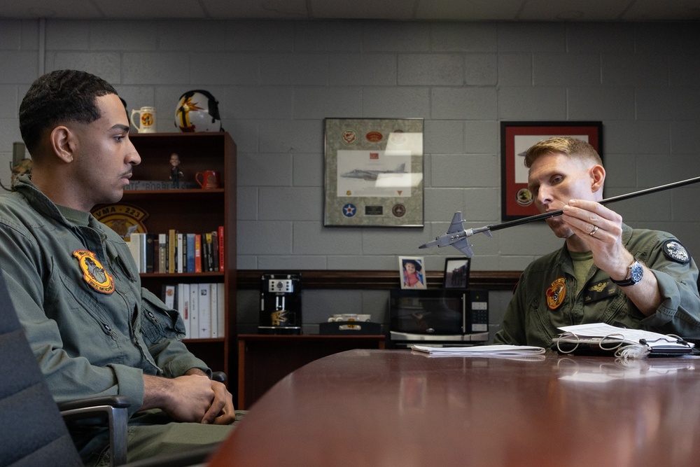 U.S. Marine from Milwaukee flies in an AV-8B Harrier II jet as an incentive for reenlisting