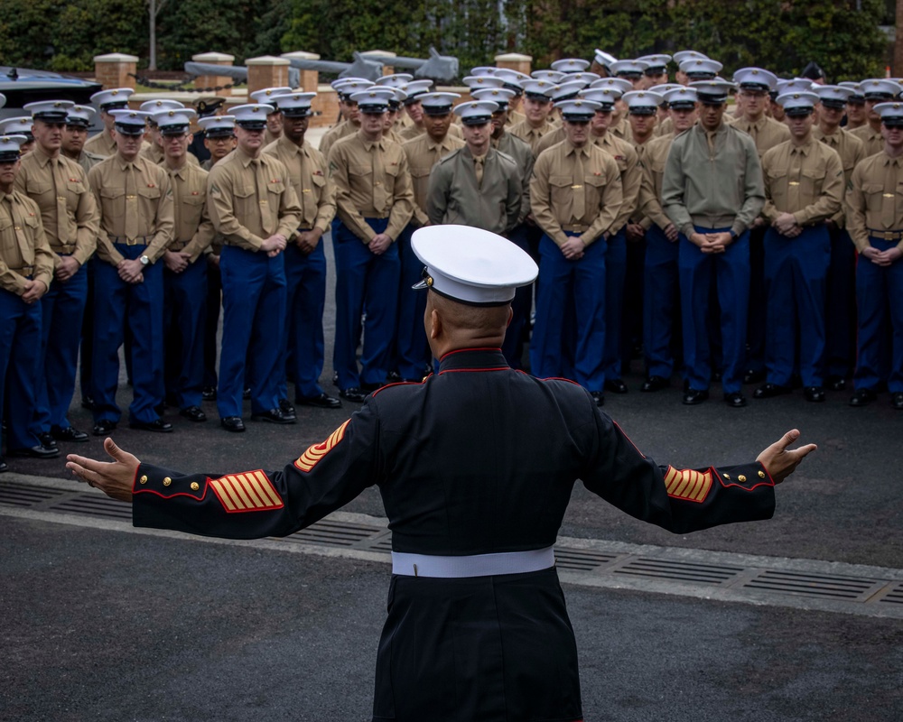 Marine Barracks Washington welcomes the new incoming Sergeant Major.