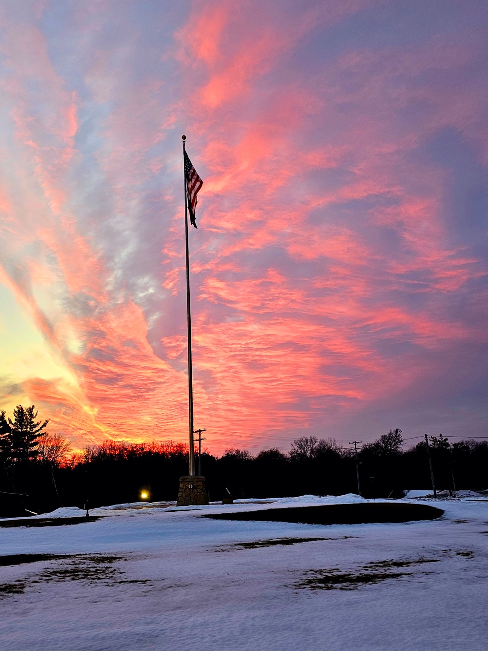 Sunset at Fort McCoy's cantonment area