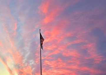 Sunset at Fort McCoy's cantonment area