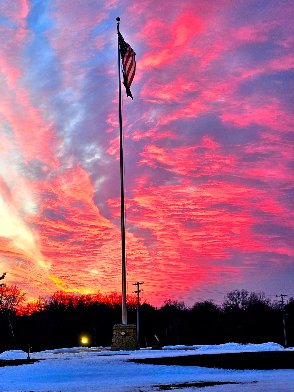 Sunset at Fort McCoy's cantonment area