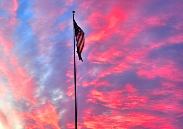 Sunset at Fort McCoy's cantonment area