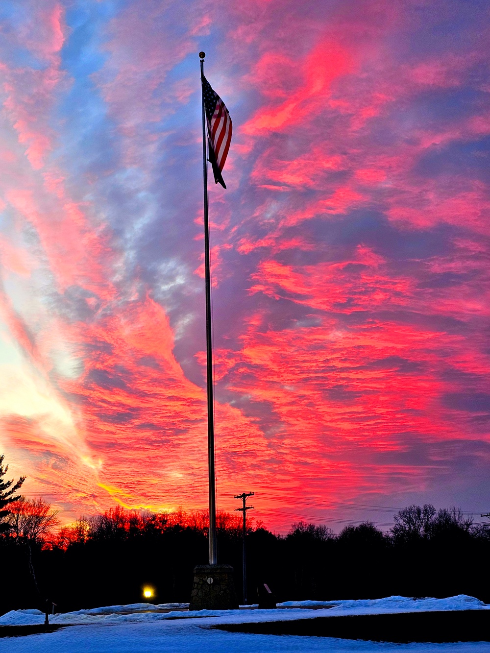 Sunset at Fort McCoy's cantonment area