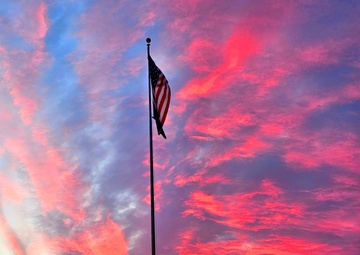 Sunset at Fort McCoy's cantonment area