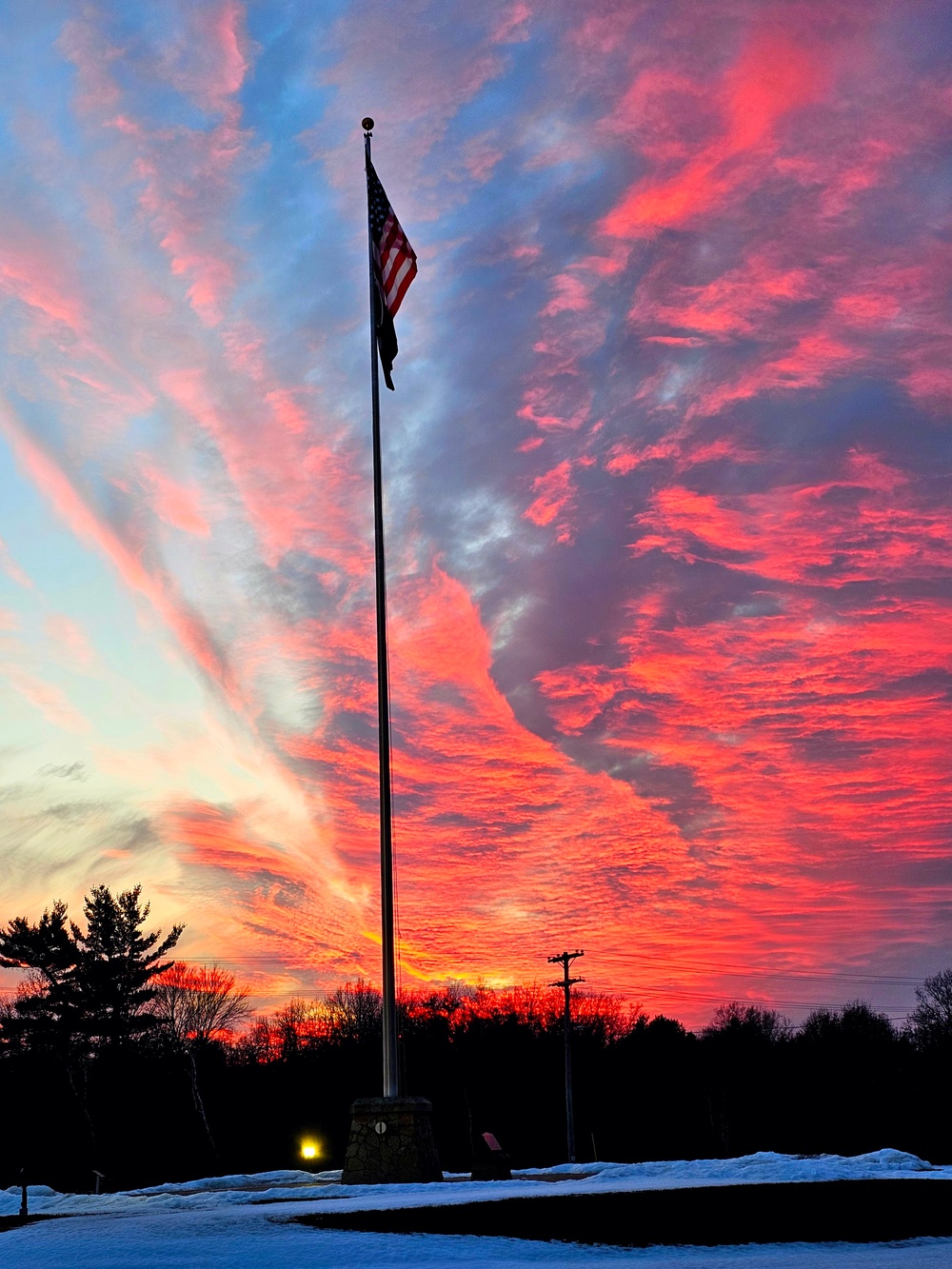 Sunset at Fort McCoy's cantonment area