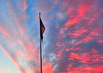 Sunset at Fort McCoy's cantonment area